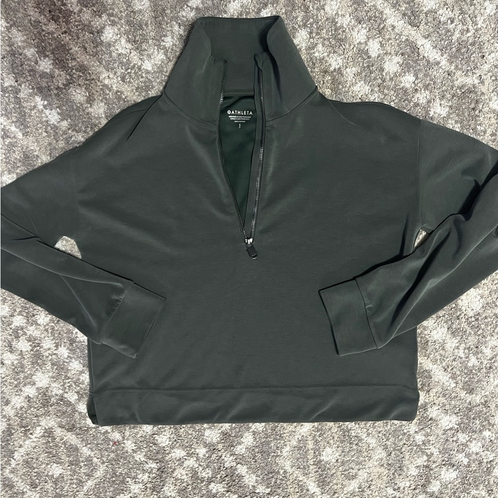 Athleta Dark Green 1/4 Zip Pullover